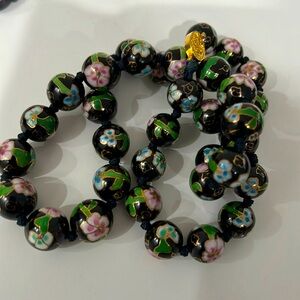 Vintage Cloisonné bracelets and necklaces.